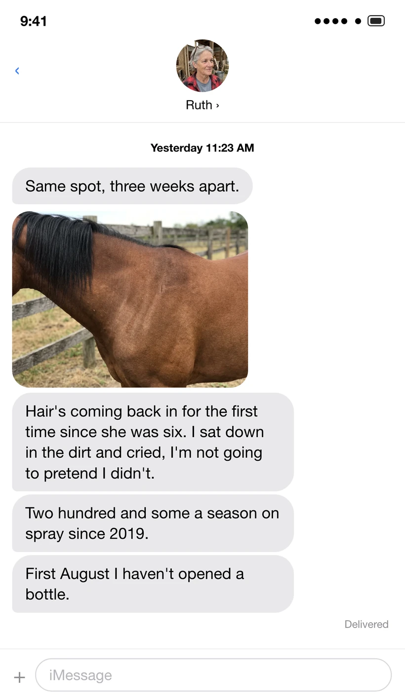Message thread from a customer